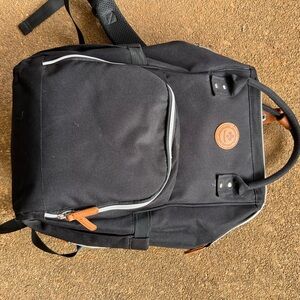 Lenappy Stylish Black Baby Backpack Tote changing pad